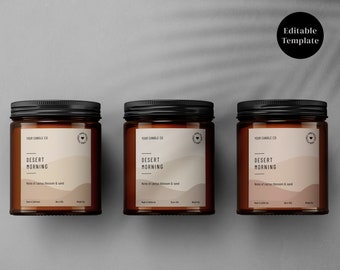 Modern Candle Label Template, Printable Jar Label, DIY Product Label, Label Design, Customizable Label, Canva Template, Instant Download