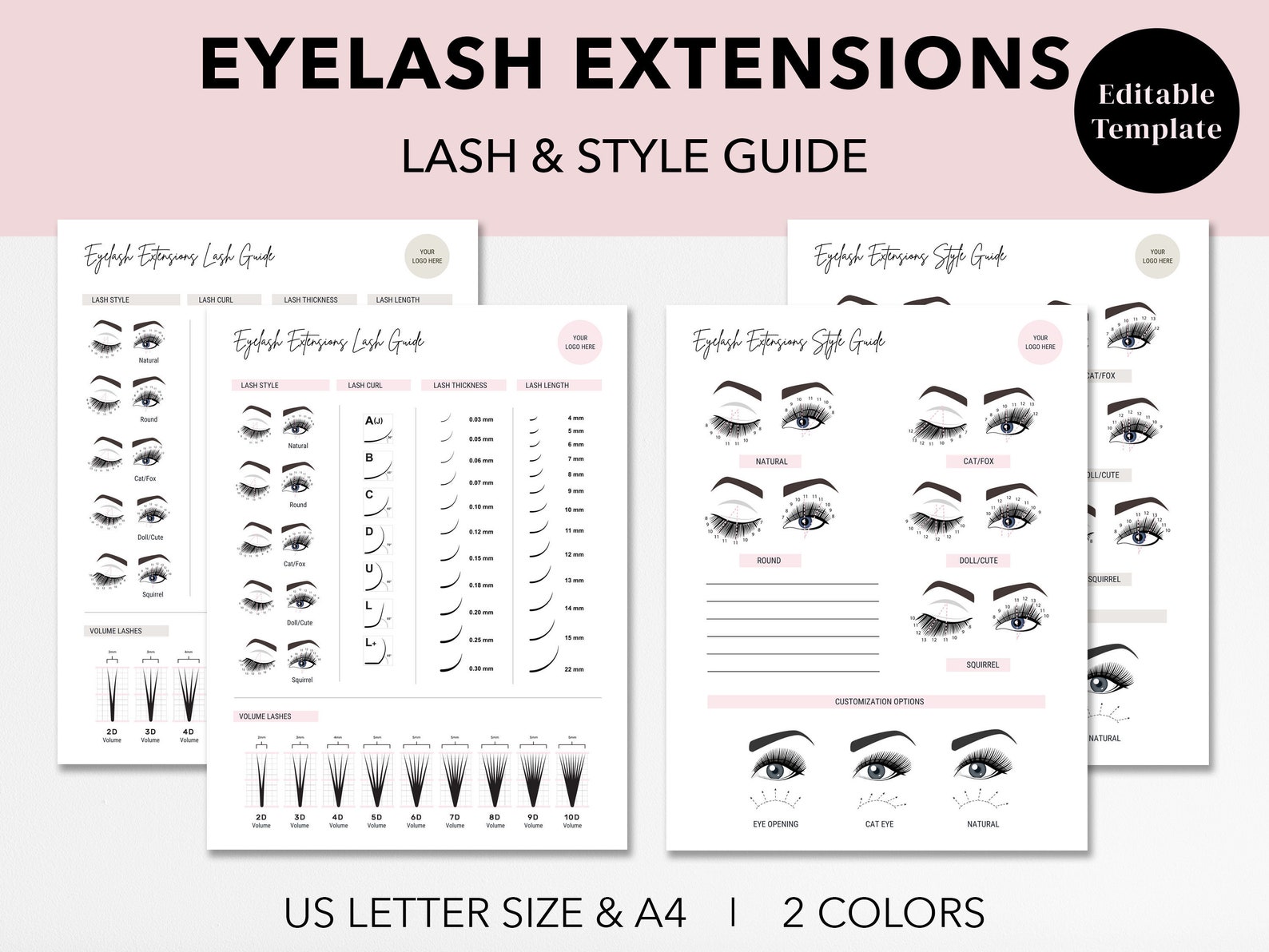 Editable Eyelash Extensions Intake Form, Patch Test Form, Lash Consent ...
