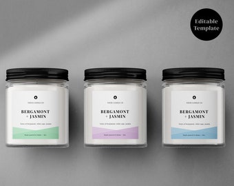 Modern Candle Label Template, Printable Jar Label, DIY Product Label, Label Design, Customizable Label, Canva Template, Instant Download