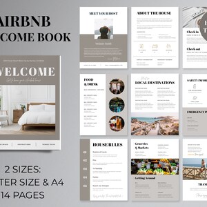 Airbnb Welcome Book Template, Vacation Rental Template, Guest Book, Host Bundle, House Manual, Instant Download, Editable Canva Template