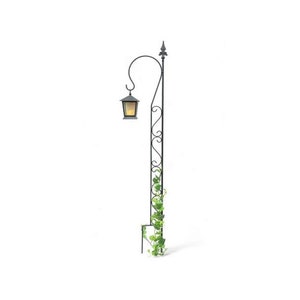 DanDiBo Rankhilfe Garten Metall mit 1 Halter Schwarz Rankgitter für Kletterpflanzen 145 cm Kletterhilfe mit Haken