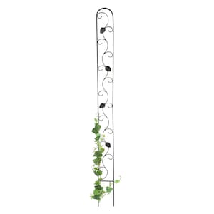 DanDiBo trellis metal trellis 140 cm black trellis rod climbing aid ground plug 96249 flower holder trellis column