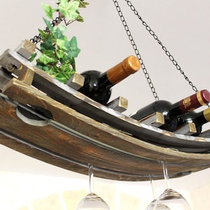 Weinregal 5089 Deckenregal aus Holz 65cm Hängeregal Flaschenhalter Flaschenregal