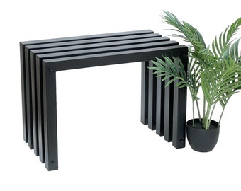 DanDiBo Tabouret en métal Noir Banc Solide résistant aux intempéries 60 cm Tabouret 96446 Banc Moderne Tabouret à lattes