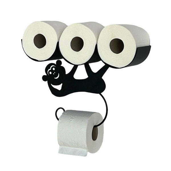 DanDiBo toilet paper holder black matt wall metal monkey toilet paper holder toilet roll holder toilet roll holder replacement roll holder