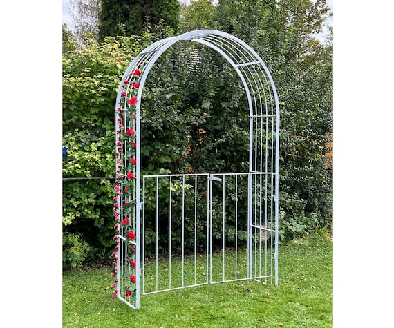Arco Per Rose In Ferro Zincato - 232x140 Cm, Resistente Alle Intemperie, Per Giardino Elegante - Foto 11