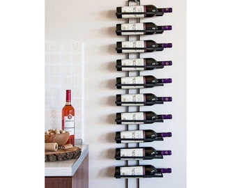 Wine Rack Bottle Rack Metal Black Wall This 116 Cm for 10 Bottles