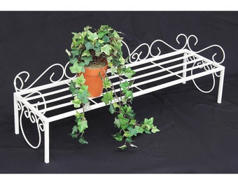 Banc de fleurs Mi blanc support de fleurs 75 cm étagère à fleurs escalier à fleurs étagère d'escalier à plantes