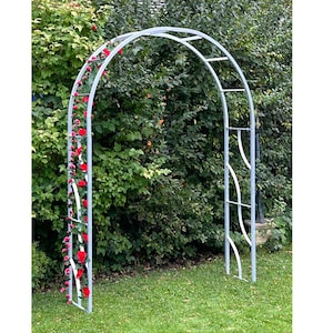 DanDiBo Rosenbogen Verzinkt Massiv 150 cm Torbogen 96516 Wetterfest Rundbogen Volleisen Rankhilfe Gartenbogen Feuerverzinkt