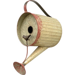 DanDiBo birdhouse for hanging metal decoration watering can weatherproof 501138 nesting