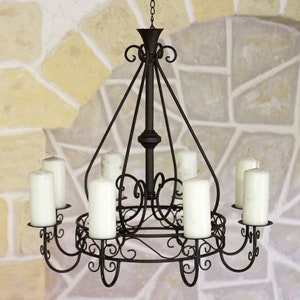 Lustre 101318 bougeoir D-60 cm chandelier suspendu en métal image 1