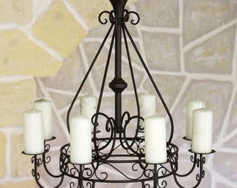 Lustre 101318 bougeoir D-60 cm chandelier suspendu en métal