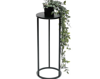 DanDiBo Tabouret à Fleurs en métal Noir Rond 50 cm Support à Fleurs Table d'appoint 96316 S Colonne de Fleurs Support pour Plantes Moderne Tabouret pour Plantes