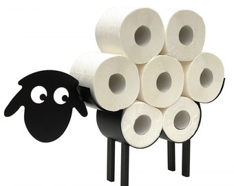 DanDiBo Toilet Roll Holder Black Metal Sheep 3.0 Toilet Roll Holder Freestanding Toilet Paper Holder Toilet Roll Holder
