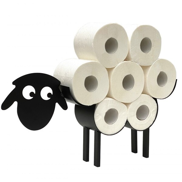 DanDiBo Porte-Papier Hygiénique Mouton en Métal Noir 3.0 Porte-Papier Hygiénique Porte-Papier Hygiénique sur Pied Porte-Papier Hygiénique Porte-Papier Hygiénique