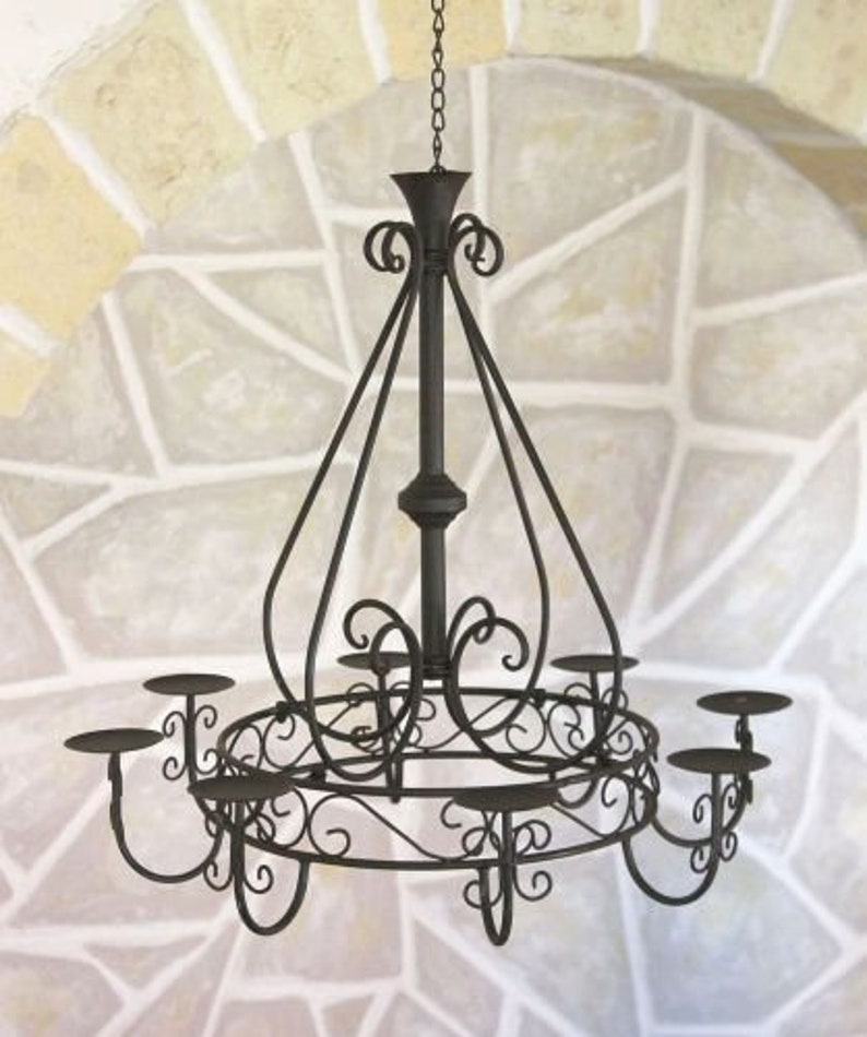 Lustre 101318 bougeoir D-60 cm chandelier suspendu en métal image 2