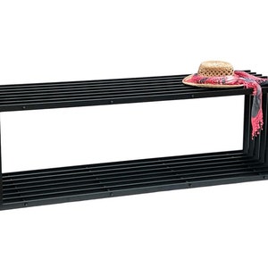 DanDiBo Garden Bench Metal Black Weatherproof Solid 150 cm Seating Modern 96430 Park Bench Iron Slatted Bench