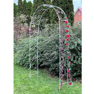 DanDiBo Rosenbogen Verzinkt Massiv 135 cm Torbogen 96518 Wetterfest Rundbogen Volleisen Rankhilfe Gartenbogen Feuerverzinkt