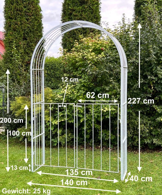 Arco Per Rose In Metallo Con Cancelletto Relaxdays - Verde, 215x115x43 Cm, Sostegno Per Rampicanti