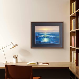 Sunset oil painting Original Seascape
