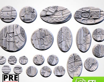 Bases ANCESTRAL_RUINS 28mm 32mm 40mm tabletop resin printed