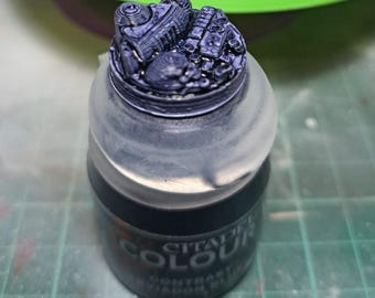 paint pot speed paint toppers marine style  3d printed proxie Wargames Paint holder comes unpainted gift Gift for Him/Her Tabletop