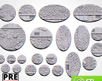 Bases CITY_WWII 28mm 32mm 40mm tabletop resin printed