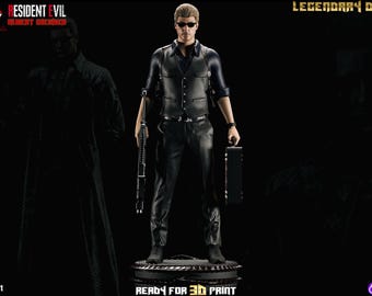 Albert Wesker 23cm tall figure  plus base 3D printed in Abs resin Kit Form