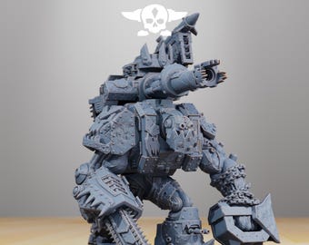 Station forge Orkaz Mega Steppa  (BIG BOY) Proxy minitures Tabletop RPG Wargaming 130mm base Gift for Him/Her Tabletop 25mm/28mm/32mm