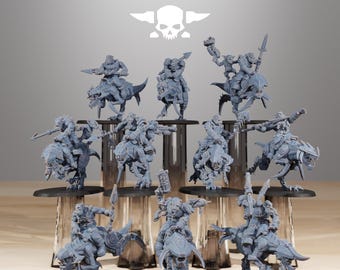 Station Forge Orkaz Beast Riders 3d printed proxie Wargames minitures rpg Gift for Him/Her Tabletop 25mm/28mm/32mm