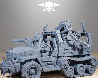Station forge Orkaz Party Wagon  Proxy minitures Tabletop RPG Wargaming 130mm base Gift for Him/Her Tabletop 25mm/28mm/32mm
