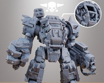Station forge Orkaz Walkanator (BIG BOY) Proxy minitures Tabletop RPG Wargaming 130mm base Gift for Him/Her Tabletop 25mm/28mm/32mm