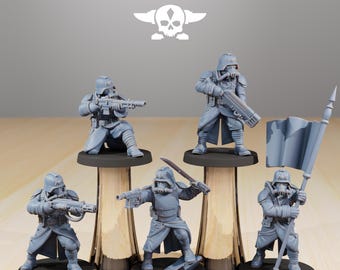 Station Forge GrimGuard Command Force Squad 3d printed proxie Wargames Gift for Him/Her Tabletop 25mm/28mm/32mm