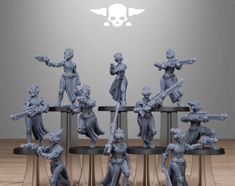 Station Forge Scavenger Sisters Infantry Proxy minitures Tabletop RPG Wargaming Gift for Him/Her Tabletop 25mm/28mm/32mm