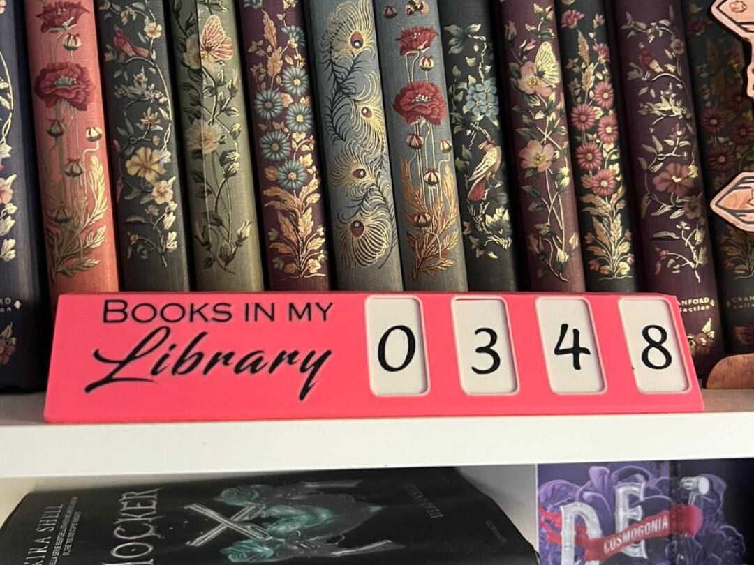 Bookshelf Collection Counter/ Book Counter Gift for Her Printed in Any ...