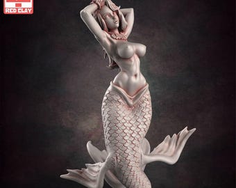 Naughty Sexy Mermaid Pinup  fanart  resin figure  75mm or 32mm minis  paint yourself kit