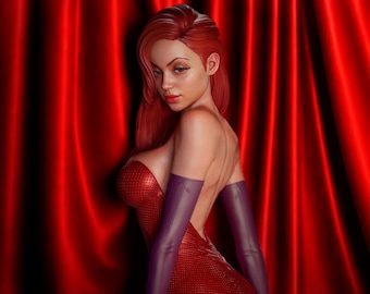 Jessica rabbit 3D printed in Abs resin Kit Form 2 versions 3 sizes