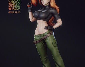 Kim Possible  fanart  resin figure  approx 23cm tall  paint yourself kit