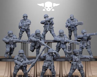 FreeGuard Infantry 3d printed proxie Wargames designed by station forge Gift for Him/Her Tabletop 25mm/28mm/32mm