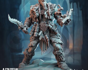 Raktavin - Colossal Blood Mage Designed by DM Stash  Proxy minitures 32mm or 75mm scale Tabletop RPG Wargaming printed in one part