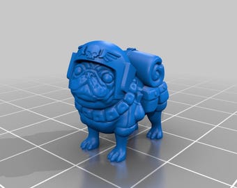 Pug Marines  set of 4 3d printed proxie Wargames comes with 25mm base