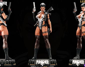 Punisher Gender Bender 3 different sizes to choose from  plus base 3D printed in Abs resin Kit Form NFSW