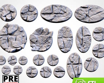 Bases Volcanic 28mm 32mm 40mm tabletop resin printed