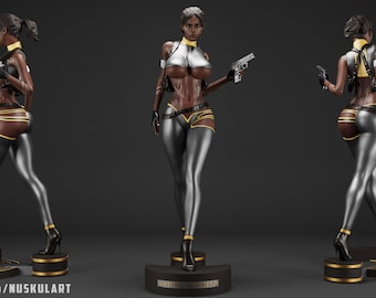 Sheva 23cm tall figure  plus base 3D printed in Abs resin Kit Form