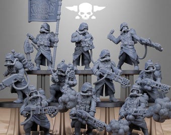Station Forge Grimguard Flamers 3d printed proxie Wargames Minitures Gift for Him/Her Tabletop 25mm/28mm/32mm