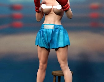Naughty Female Boxer pin up fanart  resin figure  approx 17cm tall  paint yourself kit sexy