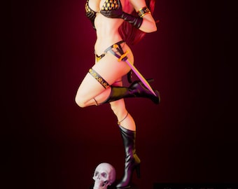 red sonja-fan-art 23cm tall 3D printed in Abs resin Kit Form Paint yourself