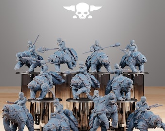 Station Forge GrimGuard Bear Riders 3d printed proxie Wargames Gift for Him/Her Tabletop 25mm/28mm/32mm