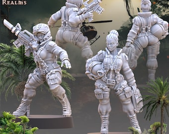 Across the realms Jungle Fighters - Imperial Pilots  Proxy minitures  Tabletop RPG Wargaming