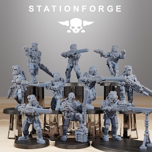 Station Forge Scavenger Security Patrol Proxy minitures Tabletop RPG Wargaming Gift for Him/Her Tabletop 25mm/28mm/32mm